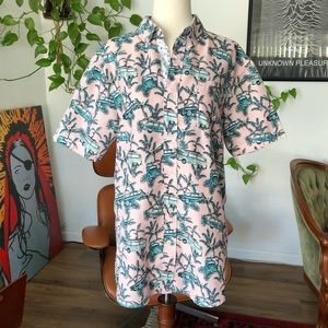 Vintage VW Bus Palm Tree Button Up Shirt